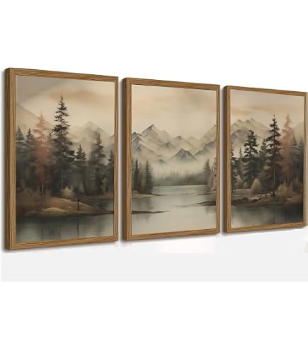 Amazon.com: Framed Mountain Landscape Wall Art Canvas Print